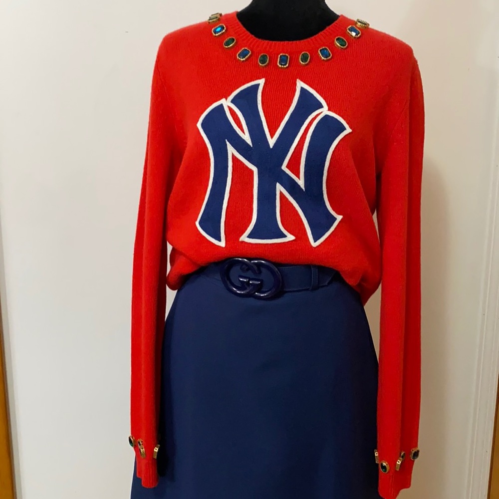 GUCCI
Women's Sweater With Ny Yankees™ Patch In Red Wool